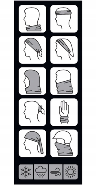 KOMIN TURYSTYCZNY WIELOFUNKCYJNY TERMOAKTYWNA CHUSTA NA ROWER DO BIEGANIA