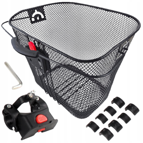 KOSZ NA ROWER METALOWY KOSZYK ROWEROWY DUŻY NA KIEROWNICĘ MIEJSKI CLICK