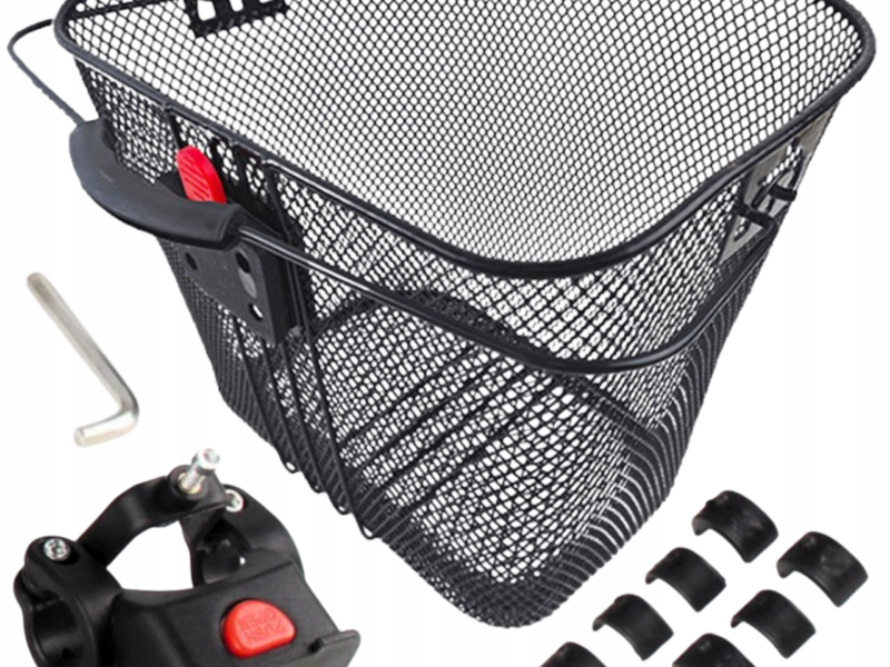 KOSZ NA ROWER METALOWY KOSZYK ROWEROWY DUŻY NA KIEROWNICĘ MIEJSKI CLICK