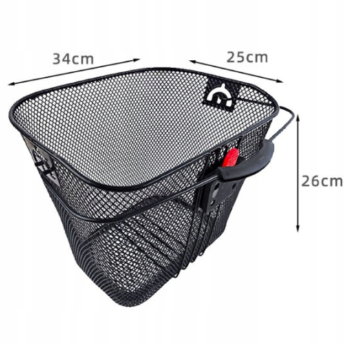 KOSZ NA ROWER METALOWY KOSZYK ROWEROWY DUŻY NA KIEROWNICĘ MIEJSKI CLICK