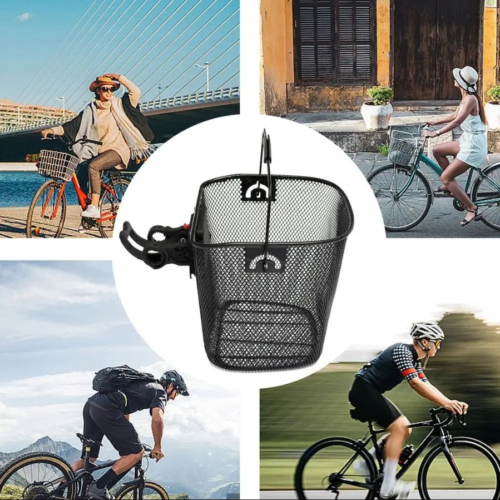KOSZ NA ROWER METALOWY KOSZYK ROWEROWY DUŻY NA KIEROWNICĘ MIEJSKI CLICK