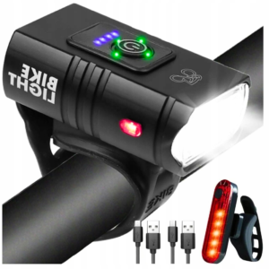 Lampka Rowerowa PRZÓD + TYŁ Do Roweru Miejskiego DO JAZDY NOCĄ MOCNA LED