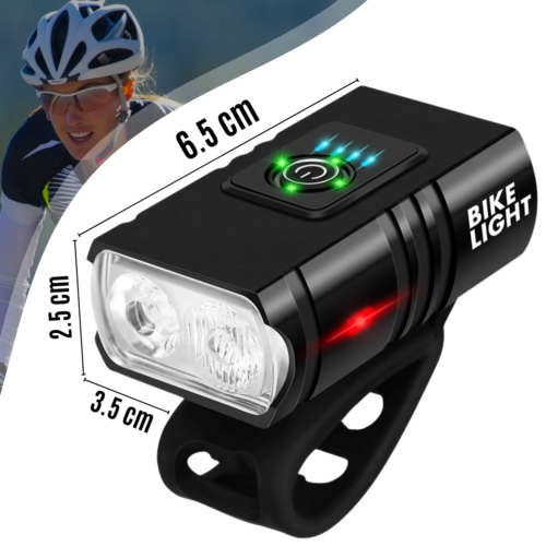 Lampka Rowerowa PRZÓD + TYŁ Do Roweru Miejskiego DO JAZDY NOCĄ MOCNA LED