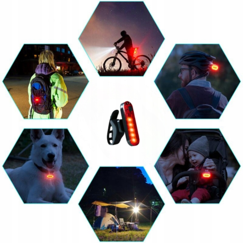 Lampka Rowerowa PRZÓD + TYŁ Do Roweru Miejskiego DO JAZDY NOCĄ MOCNA LED