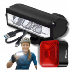 Lampka Rowerowa PRZÓD + TYŁ Do Roweru Miejskiego DO JAZDY NOCĄ MOCNA LED