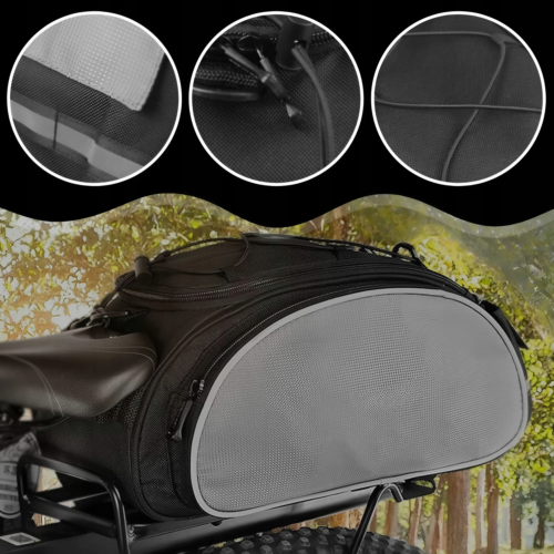 SAKWA ROWEROWA TORBA TURYSTYCZNA DUŻA NA BAGAŻNIK KUFER NA RAMIĘ DO ROWERU