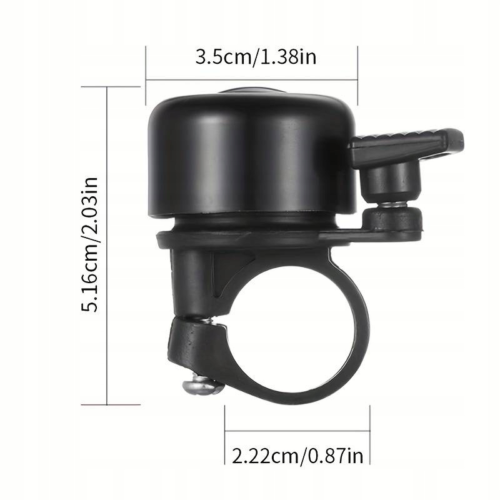 STYLOWY DZWONEK Czarny do Roweru Rowerowy Mega Głośny Miejski