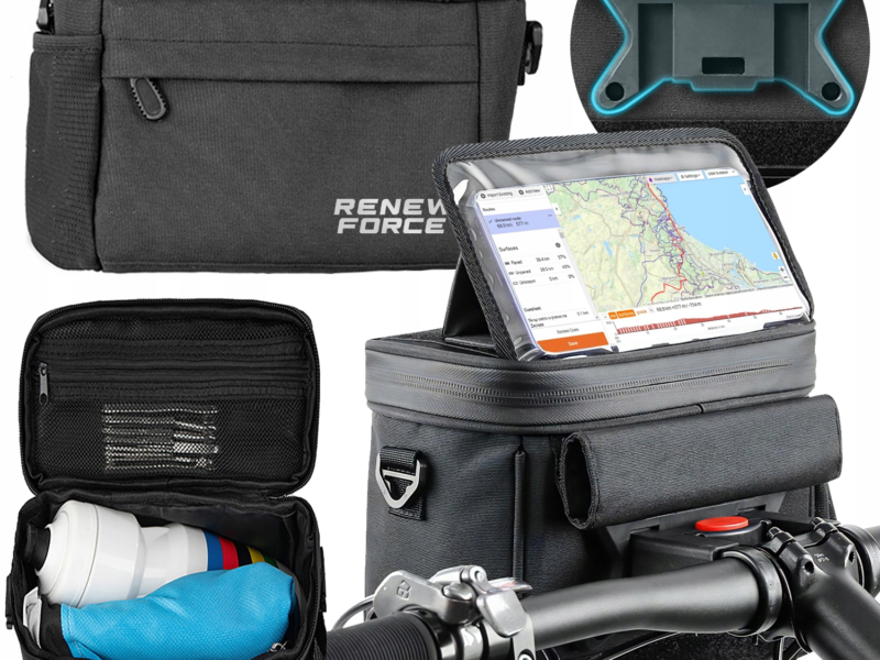 Torba Rowerowa na Kierownicę Sakwa Uchwyt na Telefon Mapy Nawigację GPS