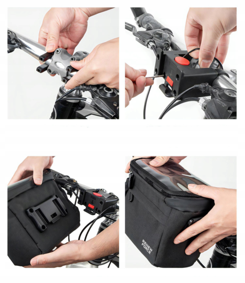 Torba Rowerowa na Kierownicę Sakwa Uchwyt na Telefon Mapy Nawigację GPS