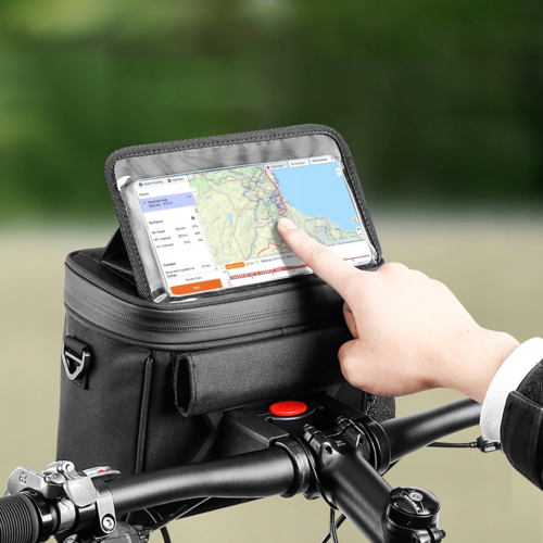 Torba Rowerowa na Kierownicę Sakwa Uchwyt na Telefon Mapy Nawigację GPS