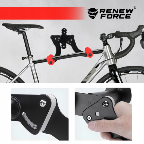 WIESZAK NA ROWER ROWEROWY Ścienny SKŁADANY Stalowy do 40kg Uniwersalny HAK