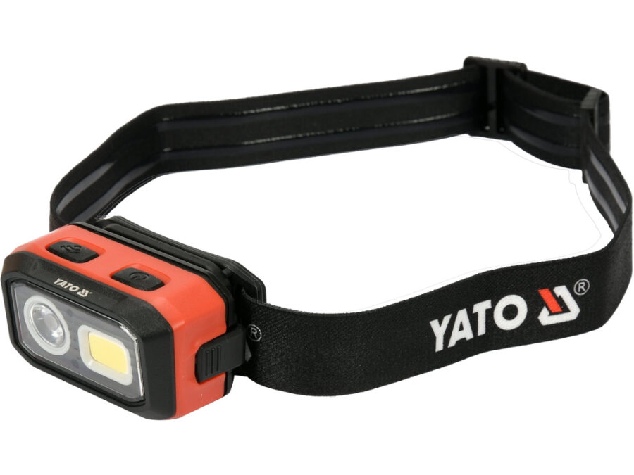 Latarka czołowa 500lm, aku/3xaaa, czujnik ruchu, Li-Ion 3,7 V 1000mah, ip54, płynna regulacja światła – YATO YT-08593