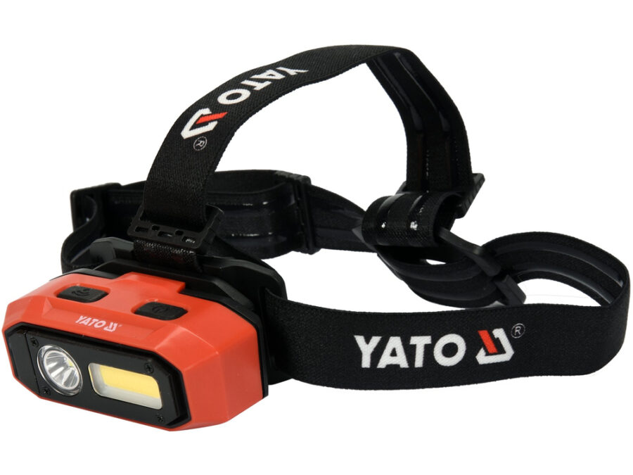 Latarka czołowa 800lm, aku, czujnik ruchu, Li-Ion 3,7 V 2200mah, ip54, płynna regulacja światła – YATO YT-08594