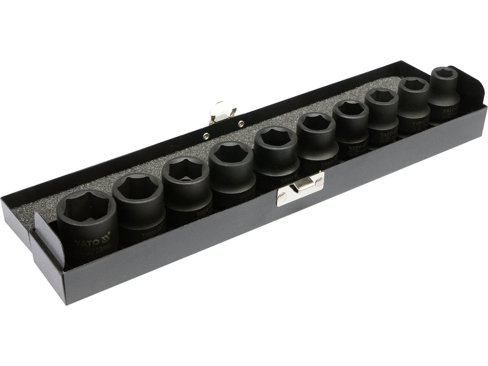 Nasadki udarowe 1/2'', zestaw 10 szt. – YATO YT-1025