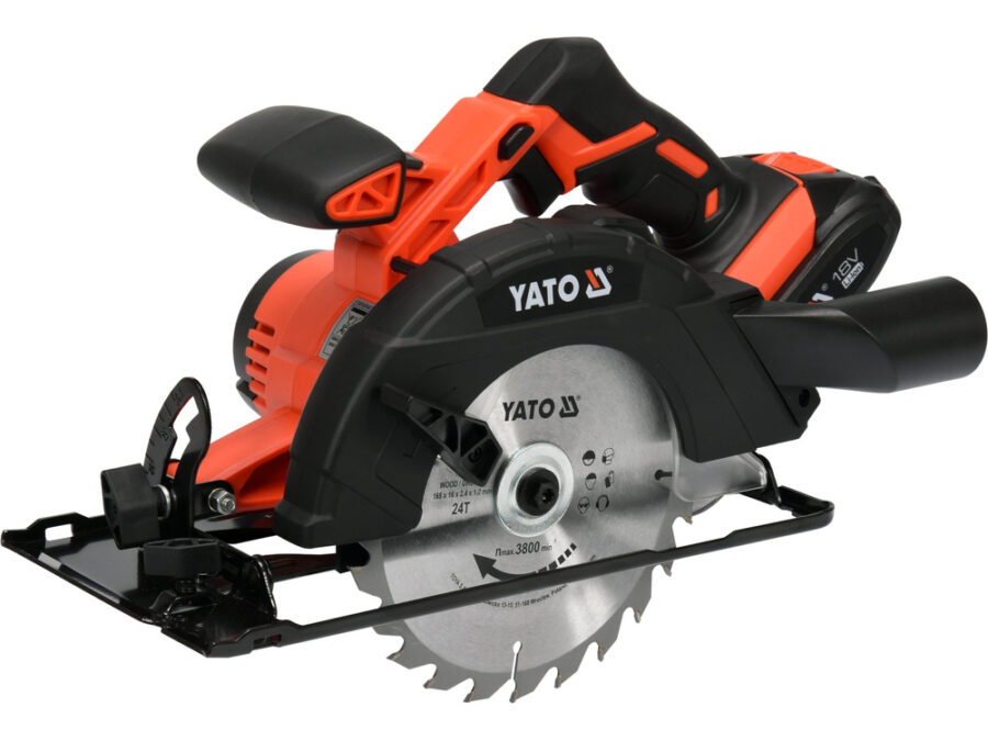 Pilarka tarczowa 18 V 165 mm, 3800 min⁻¹ - akumulator 2 Ah – YATO YT-82810