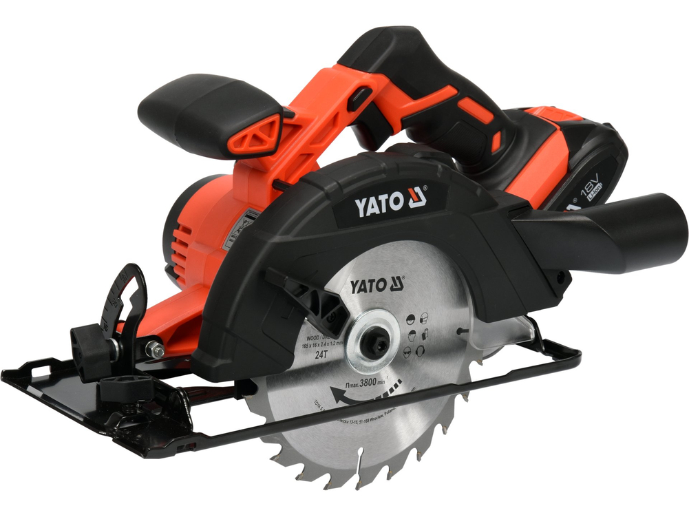 Pilarka tarczowa 18 V 165 mm, 3800 min⁻¹ - akumulator 2 Ah – YATO YT-82810