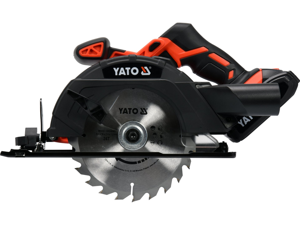 Pilarka tarczowa 18 V 165 mm, 3800 min⁻¹ - akumulator 2 Ah – YATO YT-82810