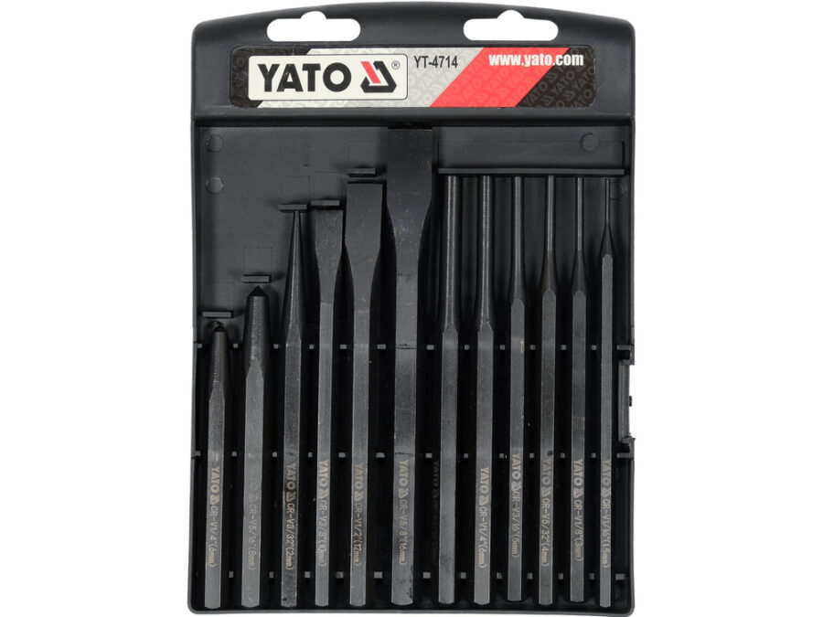 Przecinaki i punktaki, zestaw 12 szt., CrV – YATO YT-4714