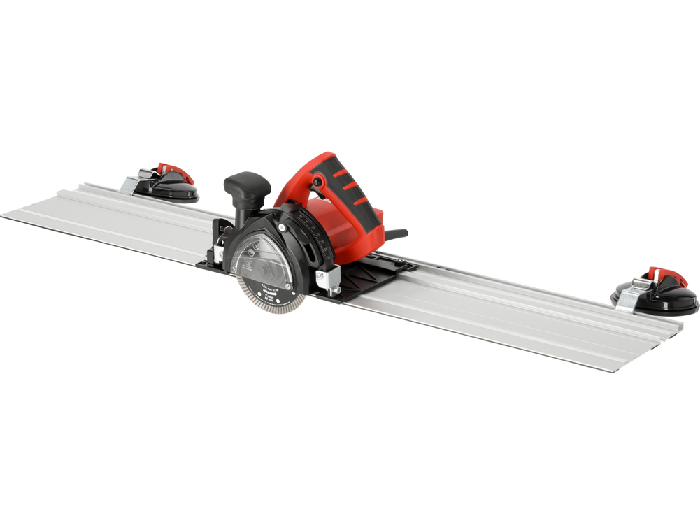 Przecinarka z prowadnicą 125 mm 1400 W do gresu, z funkcją fazowania płytek oraz przyłączem do odkurzacza – YATO YT-821591