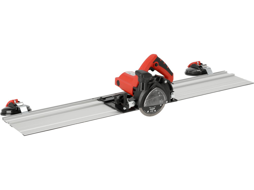 Przecinarka z prowadnicą 125 mm 1400 W do gresu, z funkcją fazowania płytek oraz przyłączem do odkurzacza – YATO YT-821591