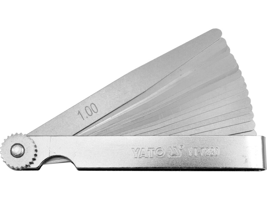 Szczelinomierz 100 mm, 17 listków, 0,02-1 mm – YATO YT-7220