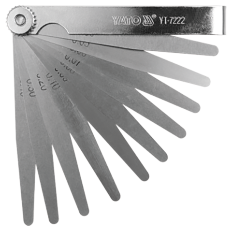 Szczelinomierz 100 mm, 17 listków, 0,02-1 mm – YATO YT-7220