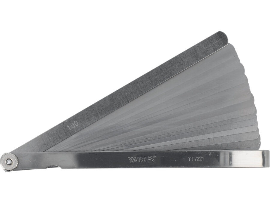Szczelinomierz 200 mm, 17 listków, 0,02-1 mm – YATO YT-7221