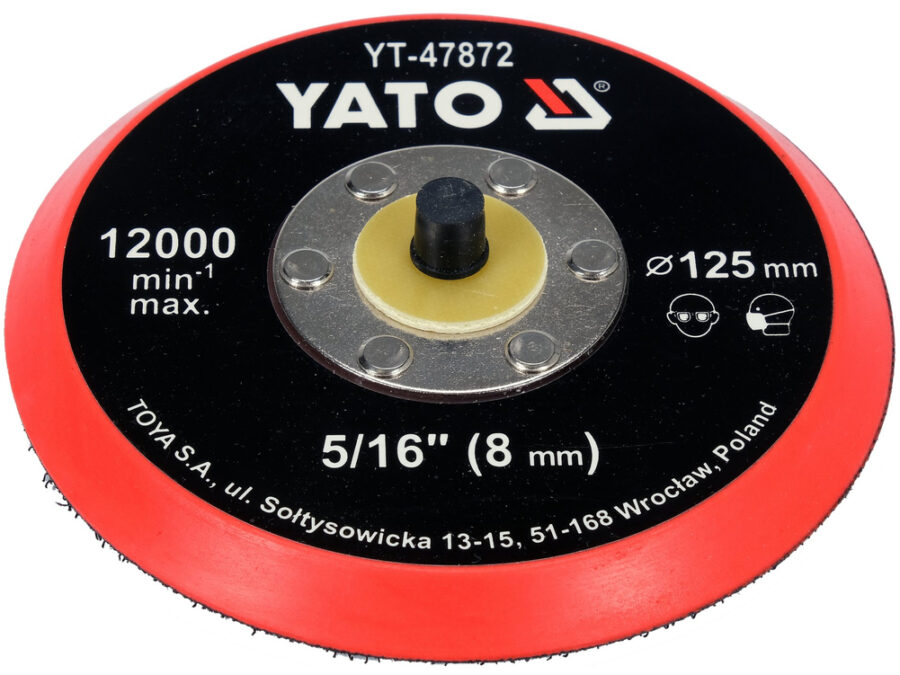 Talerz polerski 125 mm z rzepem, 5/16 – YATO YT-47872