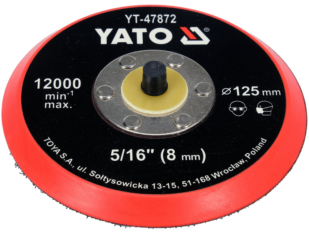 Talerz polerski 125 mm z rzepem, 5/16 – YATO YT-47872