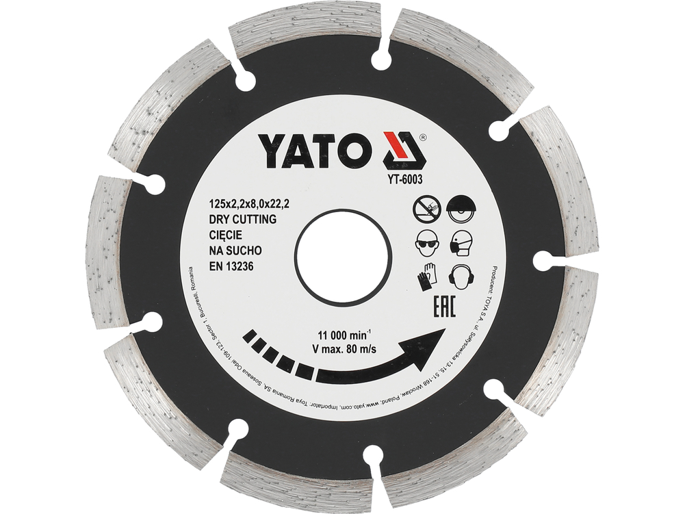 Tarcza diamentowa, segmentowa 125 mm – YATO YT-6003