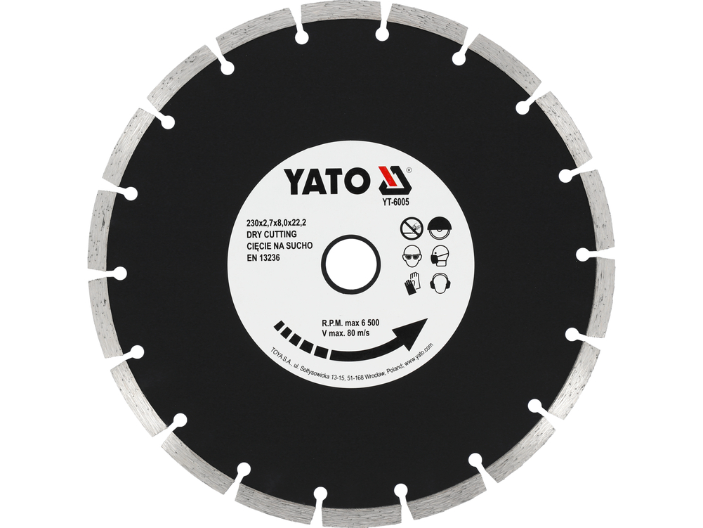 Tarcza diamentowa, segmentowa 230 mm – YATO YT-6005