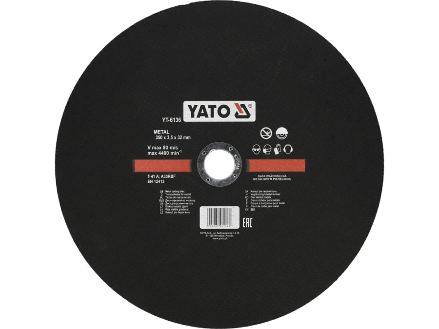 Tarcza do cięcia metalu 350x3,5x32 mm – YATO YT-6136