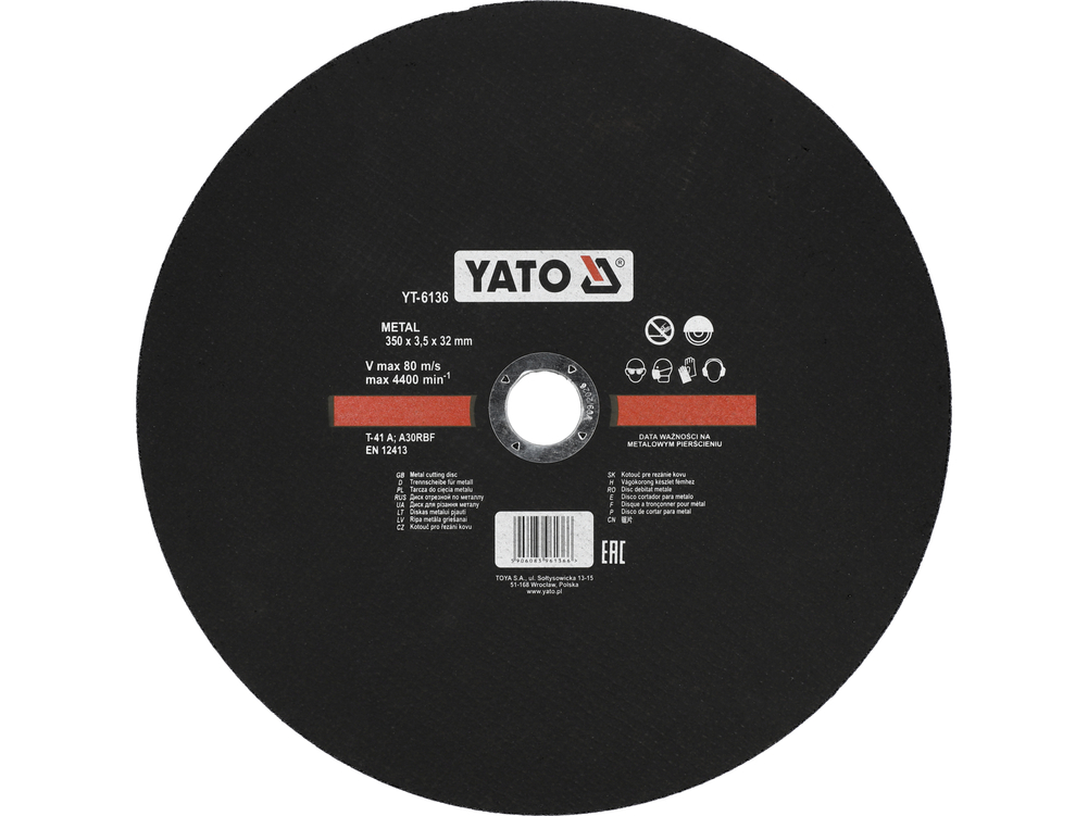Tarcza do cięcia metalu 350x3,5x32 mm – YATO YT-6136
