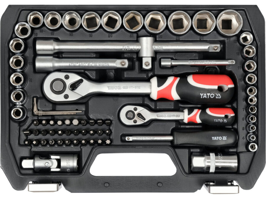 Zestaw narzędziowy 1/2", 1/4", 72 cz., m – YATO YT-38782
