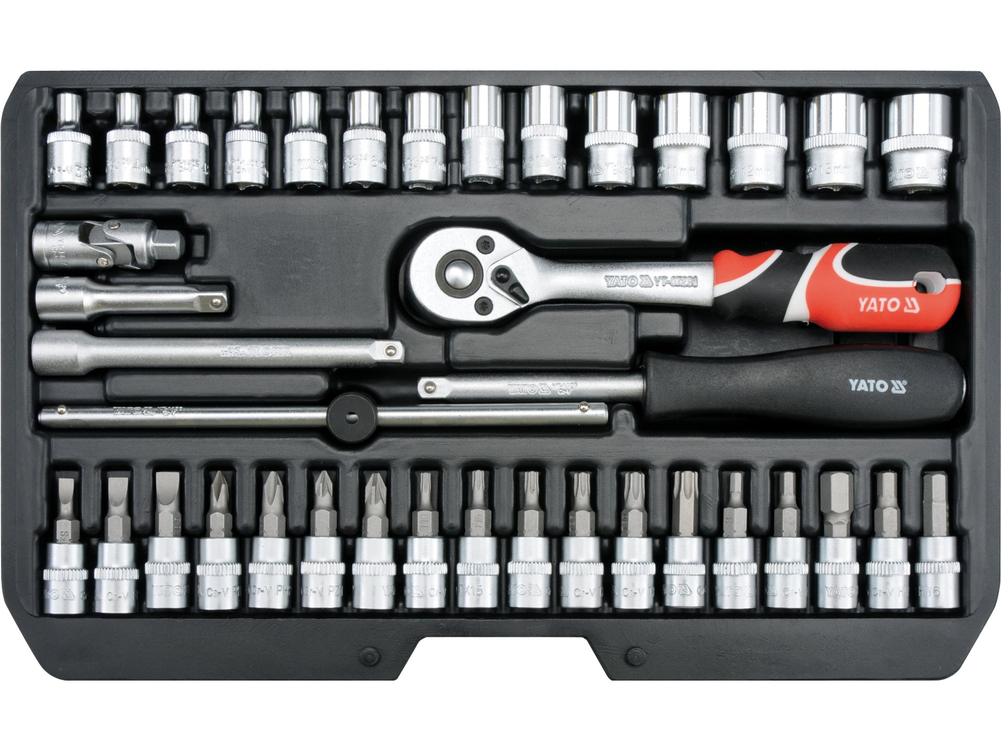 Zestaw narzędziowy 1/4'', 38 szt. – YATO YT-14471