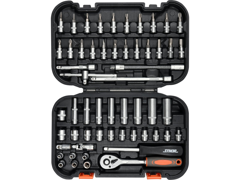 Zestaw narzędziowy 1/4" 56cz. – STHOR 58643