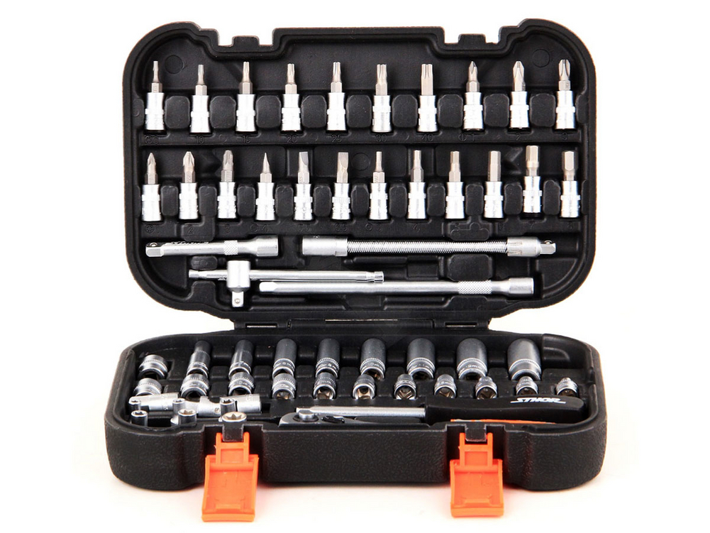 Zestaw narzędziowy 1/4" 56cz. – STHOR 58643