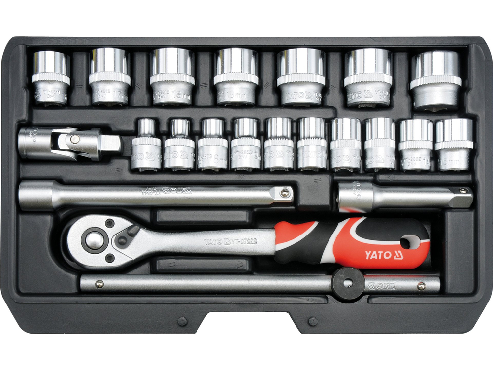 Zestaw narzędziowy 3/8'', 22 szt. – YATO YT-38561