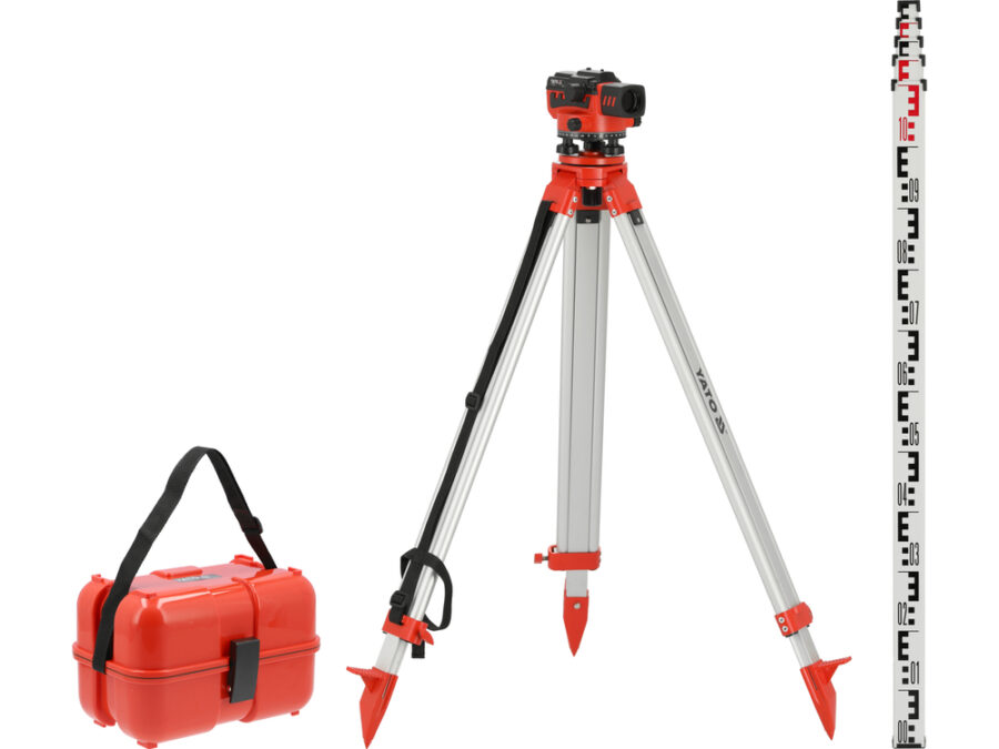 Zestaw niwelator 32x + 5m łata + statyw – YATO YT-30553