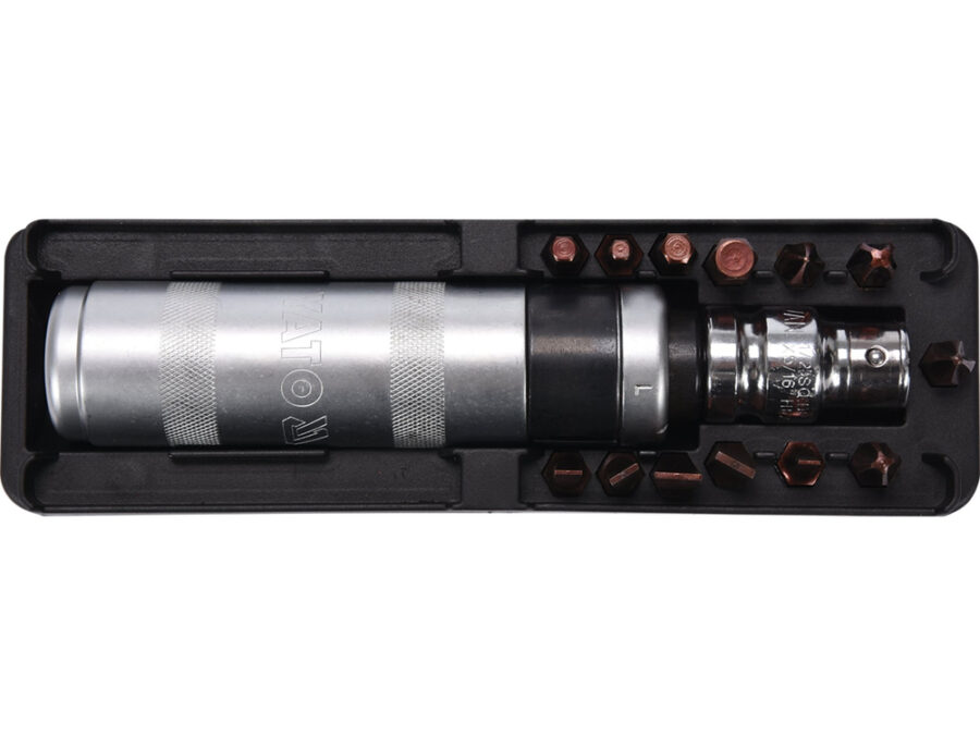 Zestaw-wkrętak udarowy z magnetycznymi końcówkami 15szt – YATO YT-28015