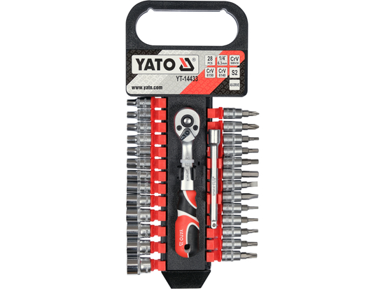 Komplet nasadek z akcesoriami 1/4", 28cz – YATO YT-14433