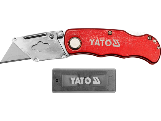 Nożyk z ostrzem trapezowym + ostrza zapasowe 61x33 mm – YATO YT-7532