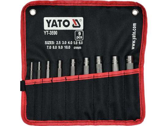 Przebijaki do skóry, zestaw 9 szt. – YATO YT-3590