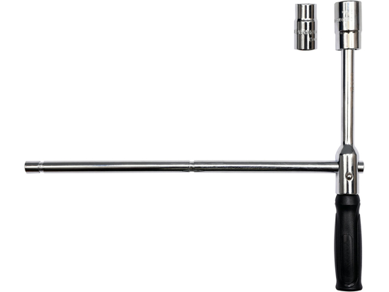 Składany klucz do koł samochodowych w etui. nasadki 17 mm, 19 mm, 21 mm, 23 mm – YATO YT-08035