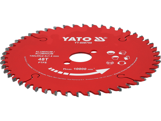 Tarcza tct PTFE do aluminium 140*20*48t – YATO YT-608750