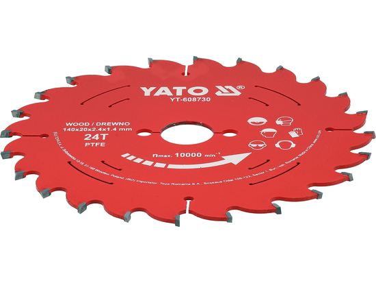Tarcza tct PTFE do drewna 140*20*24t – YATO YT-608730