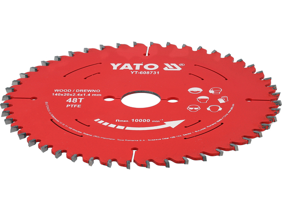 Tarcza tct PTFE do drewna 140*20*48t – YATO YT-608731