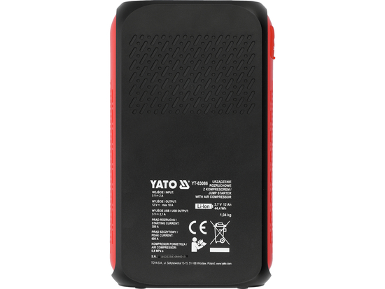 Urządzenie rozruchowe z kompresorem i power bankiem 12000 mah – YATO YT-83086