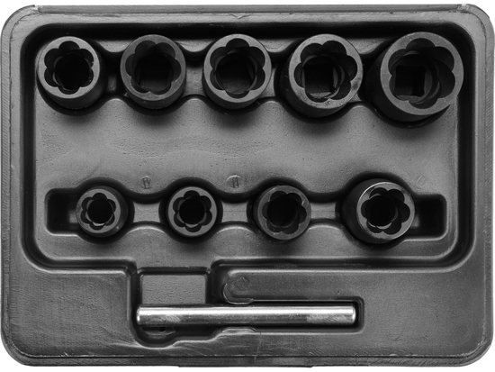 Wykrętaki do śrub 3/8'', 10-19 mm, zestaw 10 szt. – YATO YT-0603