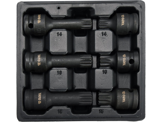 Zestaw udarowych kluczy trzpieniowych SPLINE 1/2" – YATO YT-10652